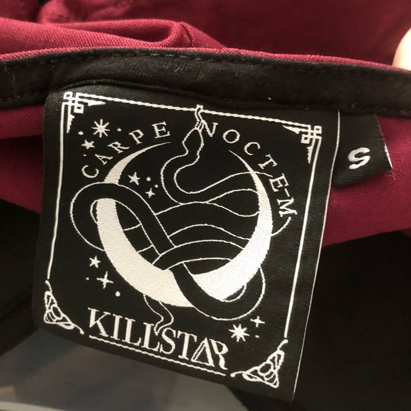 Killstar Night Patrol Blood Halter Top Zip Up Buckle Burgundy Size Small - Picture 3 of 4